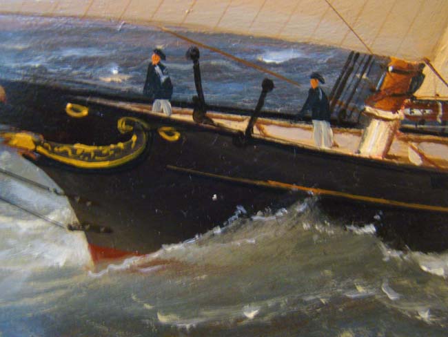 "Racing Trials off Oak Bluffs," an original oil painting by William R. Davis — image 6